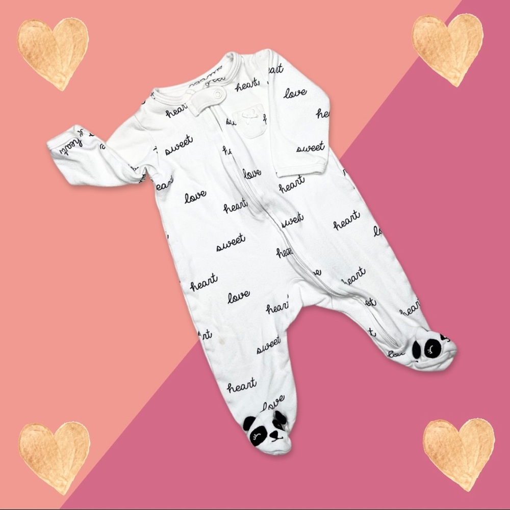 Carter’s Gender Neutral Valentine’s Day Love Doggy Footed Pajamas | 3 month